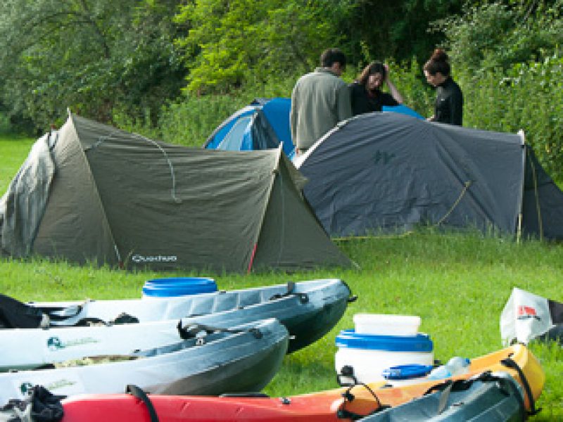 bivouac et canoe sur l'Ariège